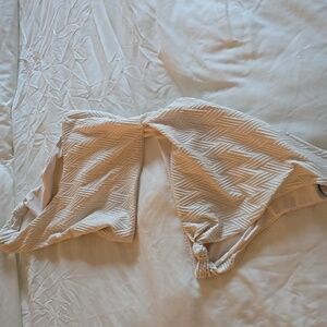 Skatie one piece swimsuit off the shoulder with cut out middle, high waisted.